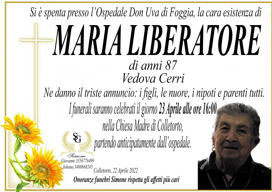 Necrologi.Today - MARIA LIBERATORE