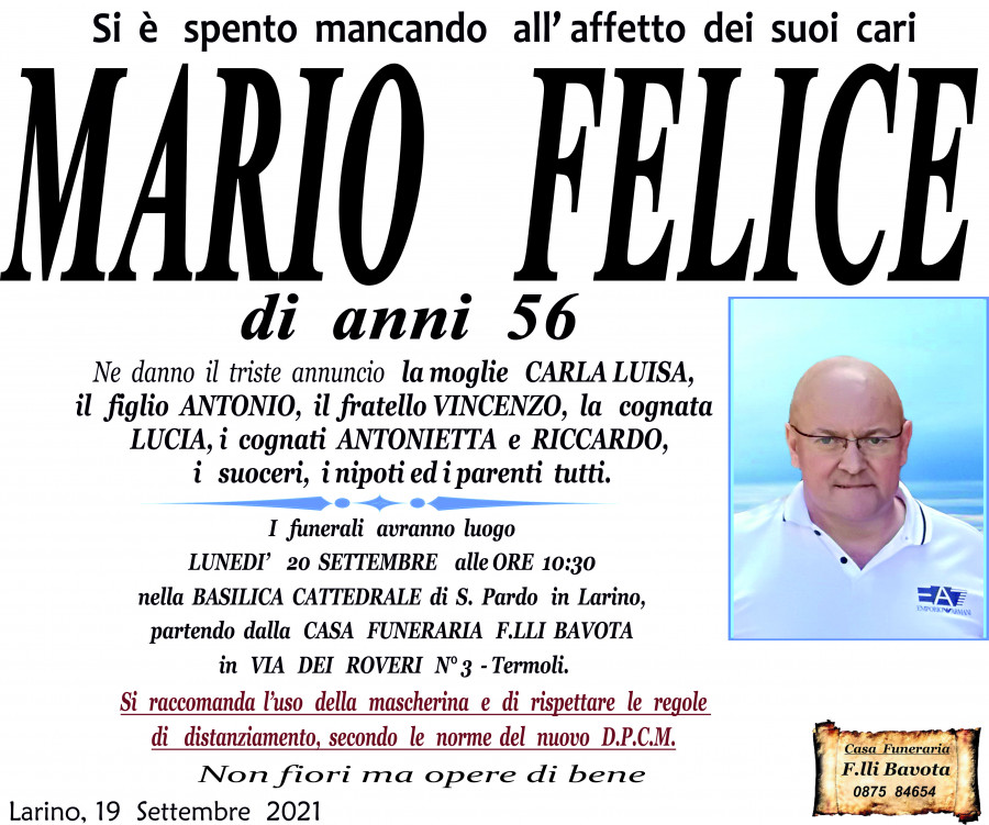 Necrologi.Today Mario Felice